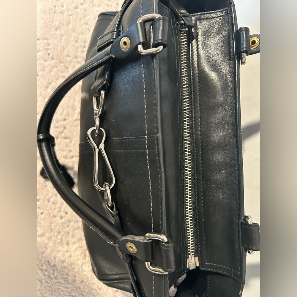 Coach Black Leather Shoulder Bag Buckle Classic Structured Luxury bag - Picture 7 of 10